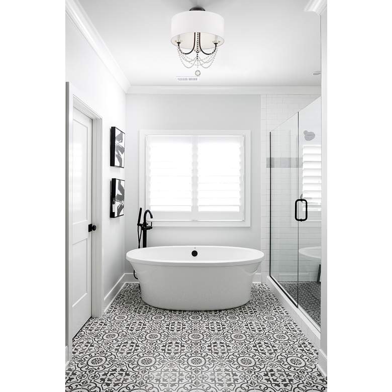 Image 1 Crystorama Delilah 15 3/4"W Matte Black 3-Light Chandelier in scene