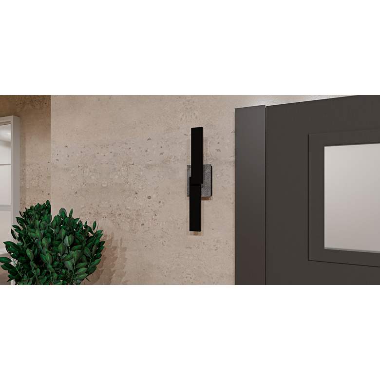 Image 1 Quoizel Todman 18" High Earth Black LED Outdoor Wall Light in scene