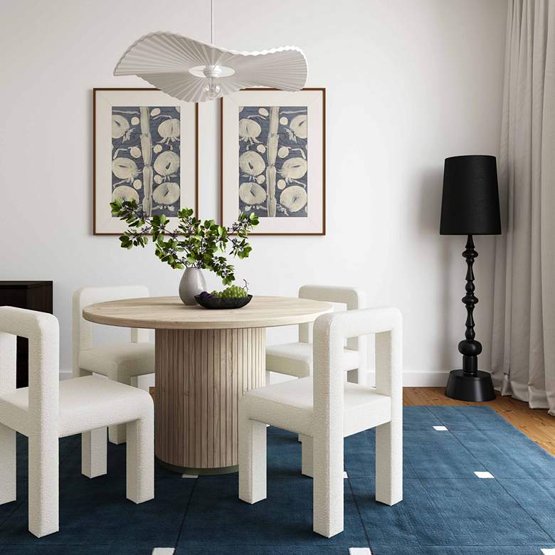 Image 1 TOV Hazel 19 3/4" Wide Cream Boucle Fabric Modern Dining Chair in scene