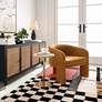 TOV Marla 30" Wide Cognac Brown Velvet Accent Chair in scene