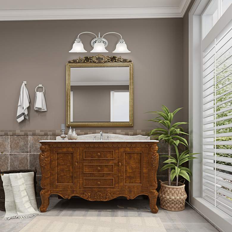 Image 1 Edgemont 23 1/2" Wide Polished Chrome 3-Light Bath Light in scene