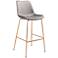 22Lx21.3Wx43.3H Tony Bar Chair Gray/Gold