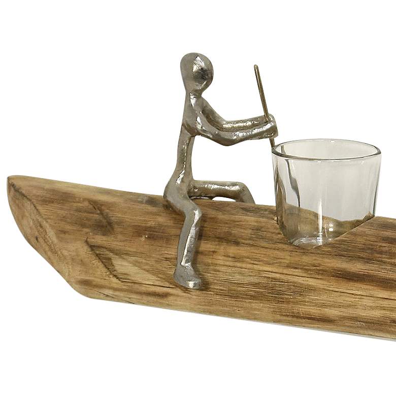 Image 2 22x3x4 Tea Light Tandem - Natural Carved more views