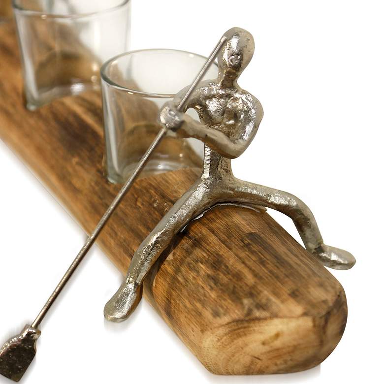 Image 3 22x3x4 Tea Light Tandem - Natural Carved more views