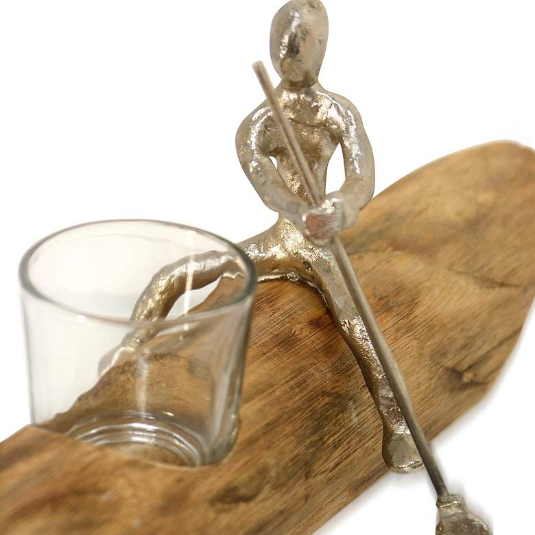 Image 4 22x3x4 Tea Light Tandem - Natural Carved more views