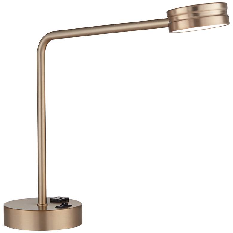 Image 1 22X74 - Oiled Bronze Aluminum Desk Lamp with 1 Outlet