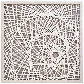 Image1 of 23.6" x 23.6" Natural Abstract Illusion Rice Paper Shadow Box Wal