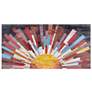 23.6" x 47.2" Sun Rays Distressed Color Block Rays w/ Hand Painte