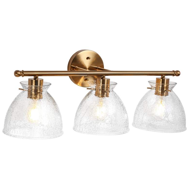 Image 1 23.6"W Polished Brass Gold 3-Light Bath Vanity Light