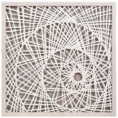 23.6" x 23.6" Natural Abstract Illusion Rice Paper Shadow Box Wal