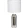 23.75" Porcelain Mermaid Fishscale Table Lamp, Chrome with White Shade