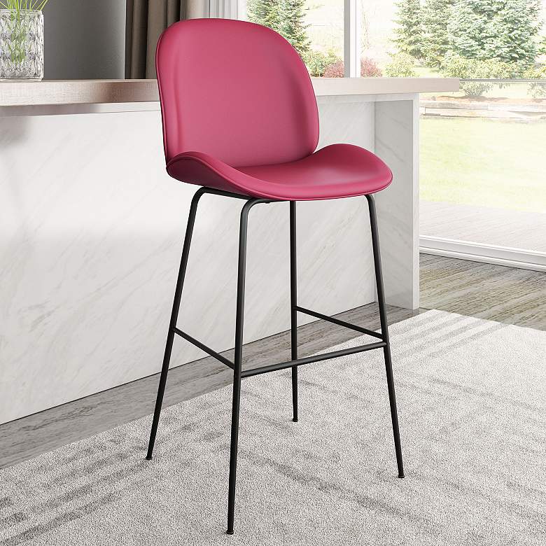 Image 1 23.8Lx20.9Wx46.5H Miles Bar Chair Red