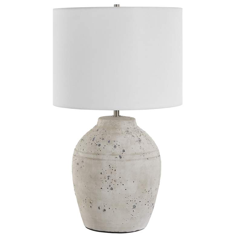 Image 2 23 1/4" High Distressed White Ceramic Table Lamp