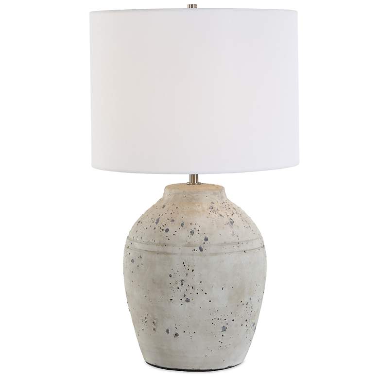 Image 5 23 1/4" High Distressed White Ceramic Table Lamp more views
