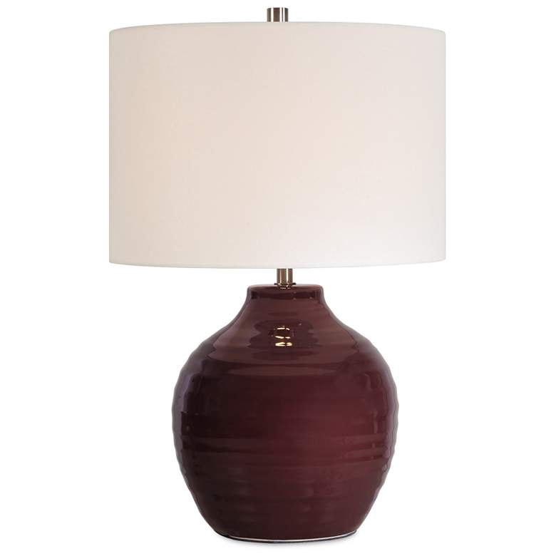 Image 2 23" High Ruby Red Ceramic Table Lamp
