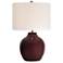 23" High Ruby Red Ceramic Table Lamp