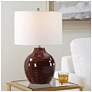 1_23" High Ruby Red Ceramic Table Lamp