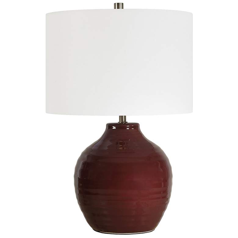 Image 5 23" High Ruby Red Ceramic Table Lamp more views
