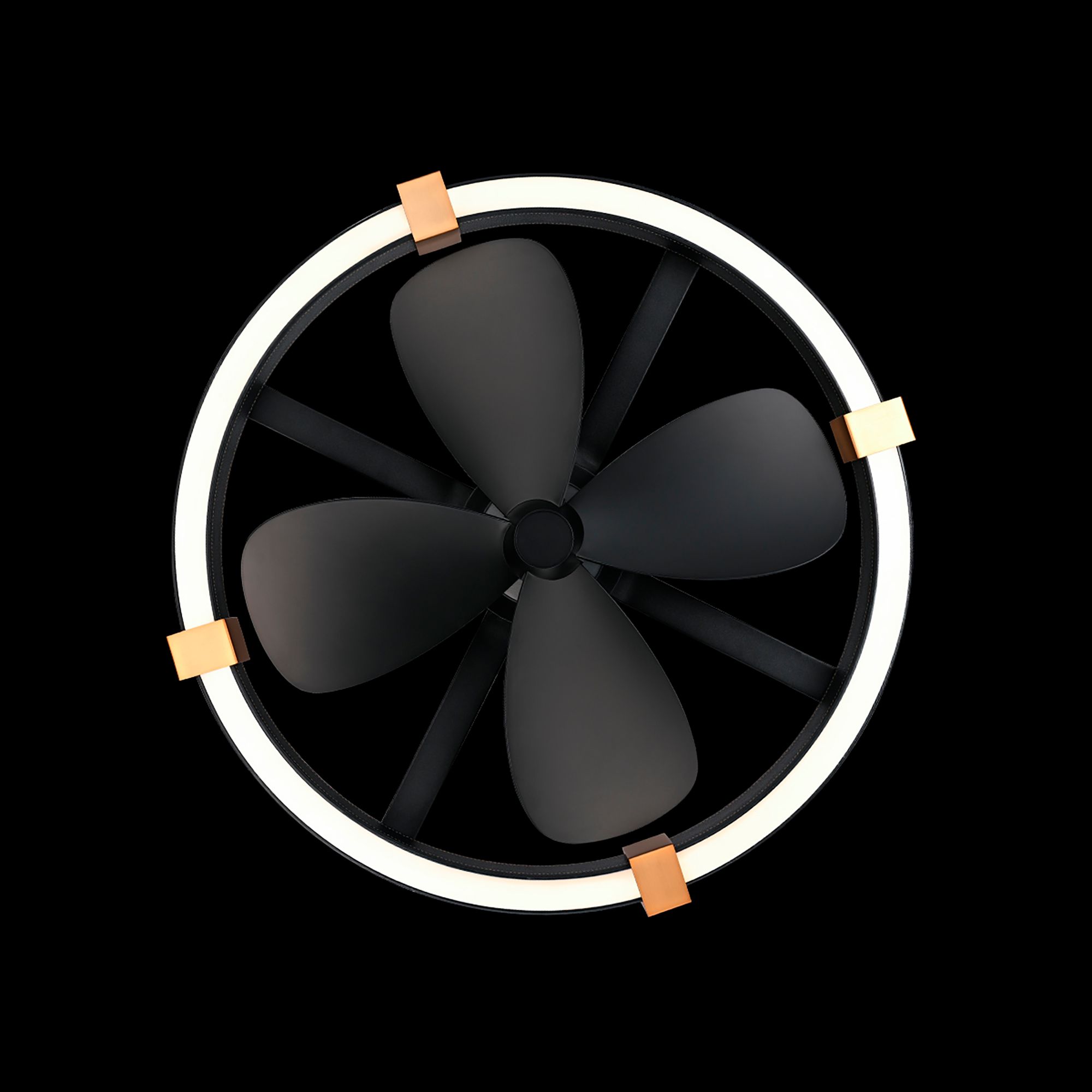 Image 6 23" Atomic Black LED Smart Fan D'Lier with Brass Accent more views