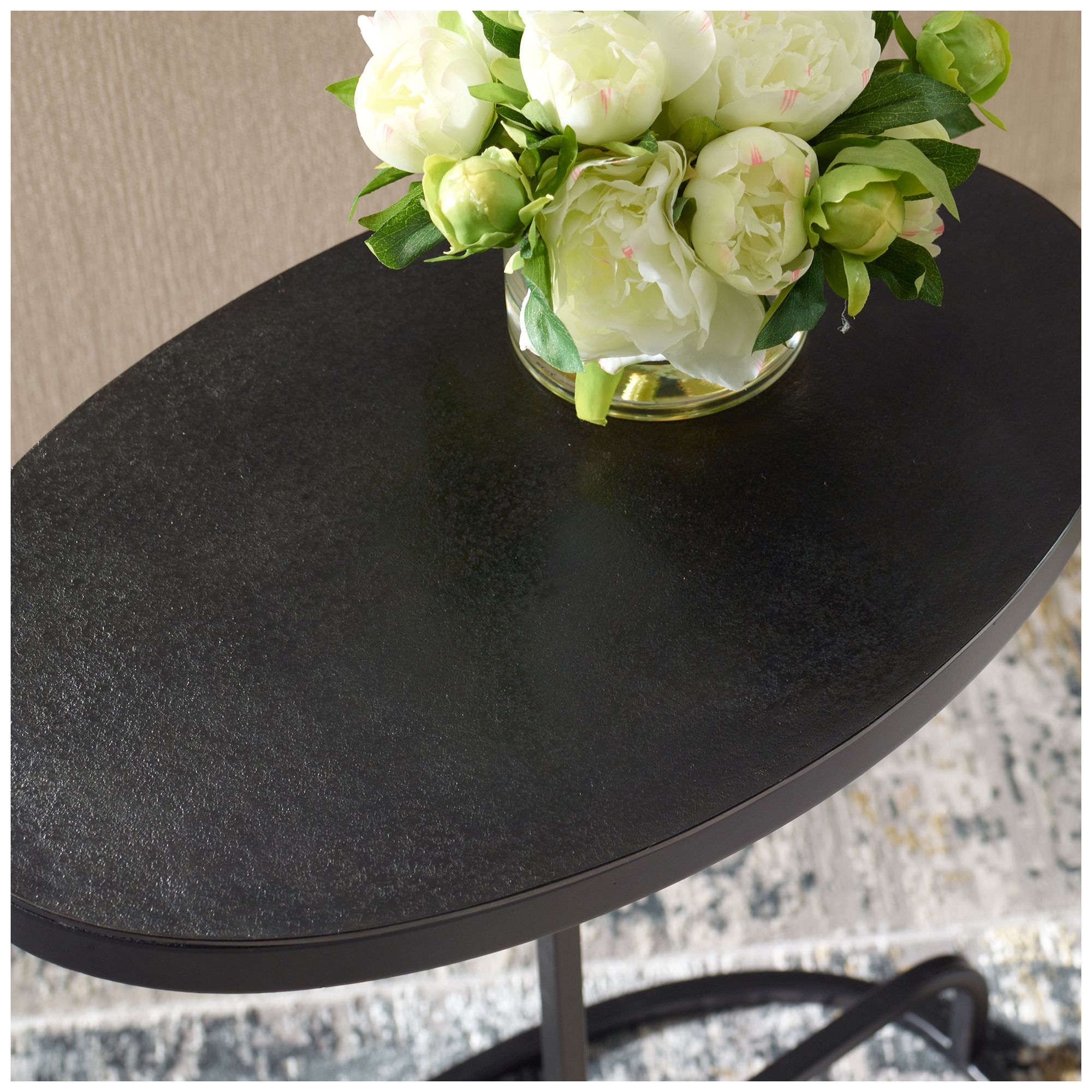 Thumbnail4 of 23" High Black Metal Accent Table more views
