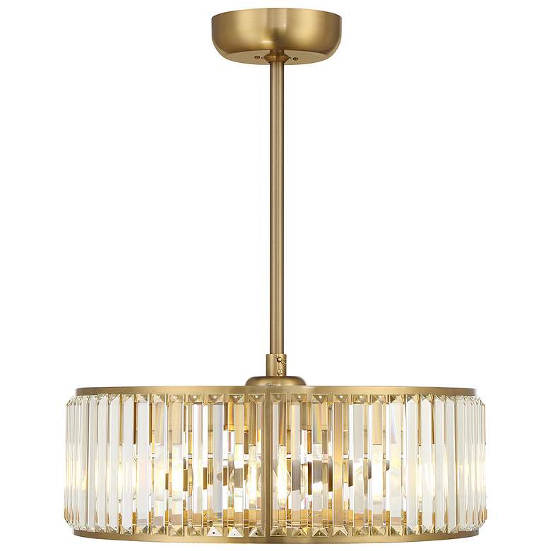 Image 1 23" Savoy House Janus Warm Brass and Crystal Fandelier