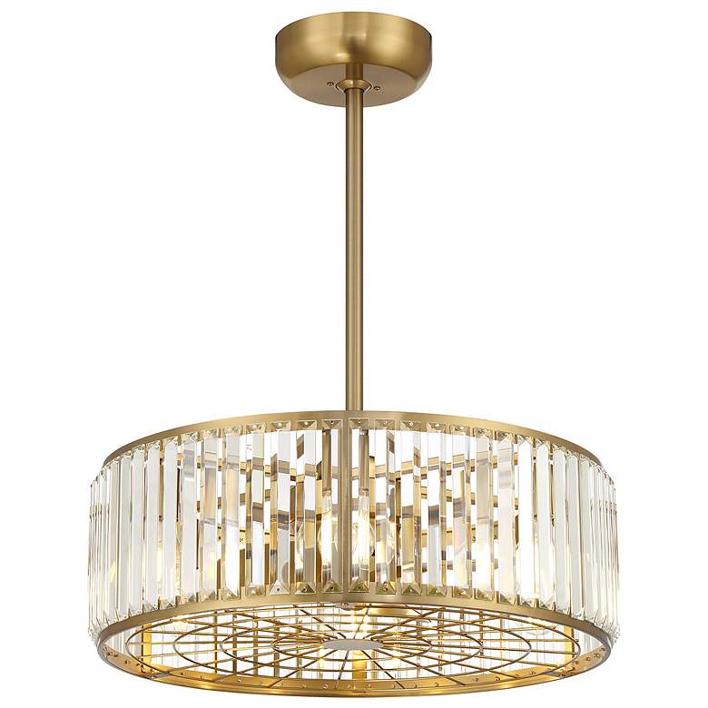 Image 3 23" Savoy House Janus Warm Brass and Crystal Fandelier more views