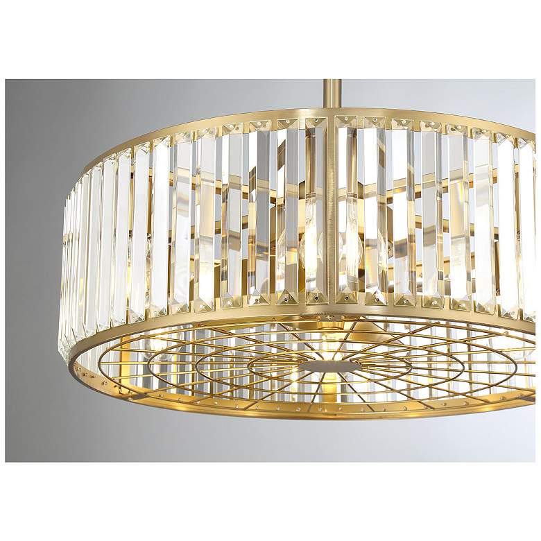 Image 5 23" Savoy House Janus Warm Brass and Crystal Fandelier more views