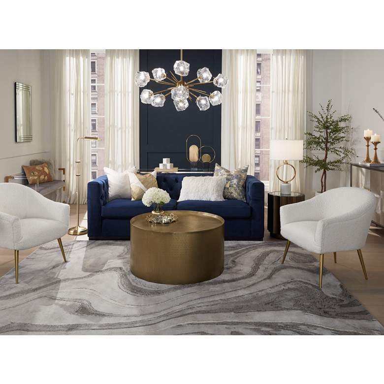 Image 1 360 Lighting Culver Adjustable Height Aged Brass Pharmacy LED Floor Lamp in scene