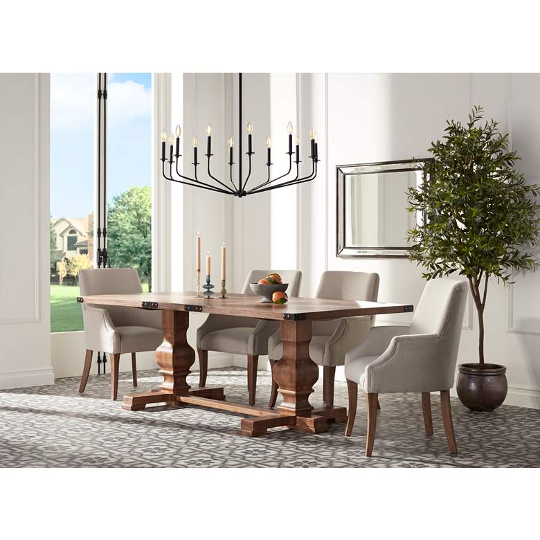 Image 1 Manchester 88" Wide Oak Dining Table in scene