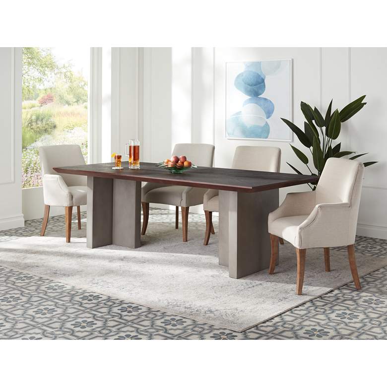 Image 1 Bane 90 1/2" Wide Grey Dining Table in scene