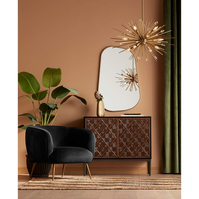 Image 1 Possini Euro Reuleaux 26 inch x 40 inch Champagne Gold Wall Mirror in scene