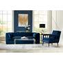 Tilman Blue Fabric Tufted Accent Chair in scene