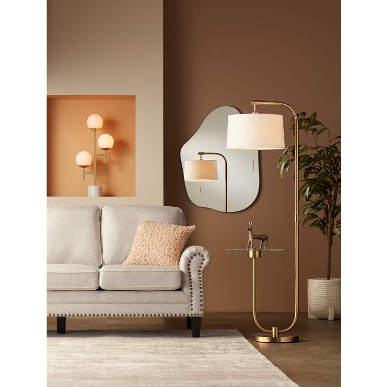 Image 1 360 Lighting Rafael 30 inch High Marble and Gold 3-Light Globe Table Lamp in scene