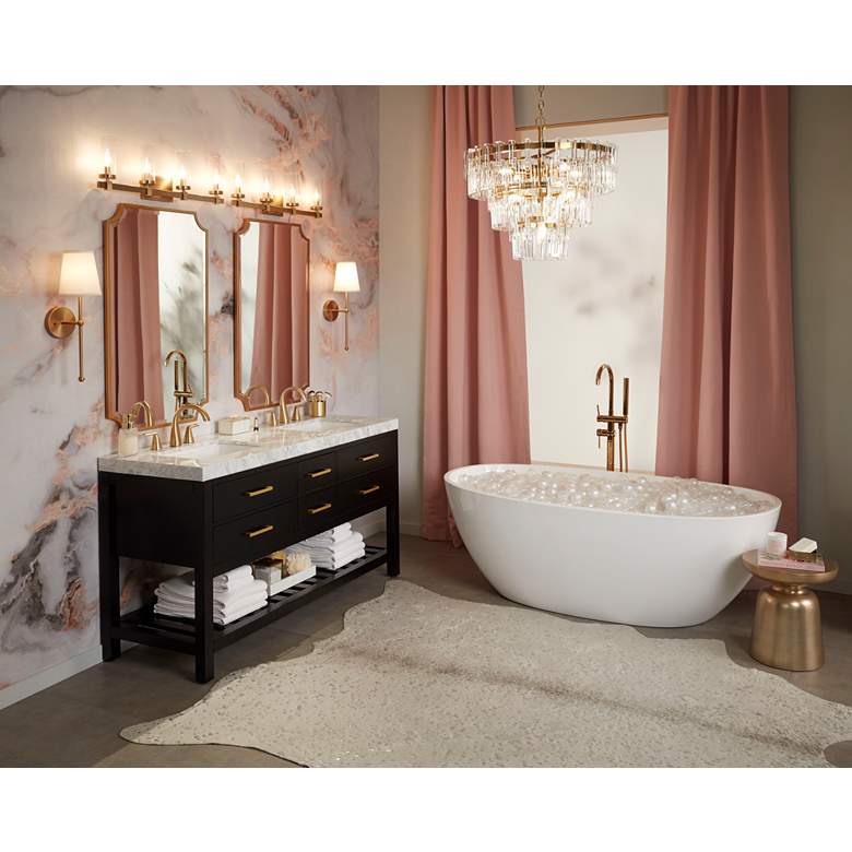 Image 1 Possini Euro Elena 21" High Warm Brass Wall Sconce in scene