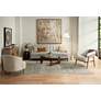 Chloe 47 1/2" Wide Glass and Wood Coffee Table in scene