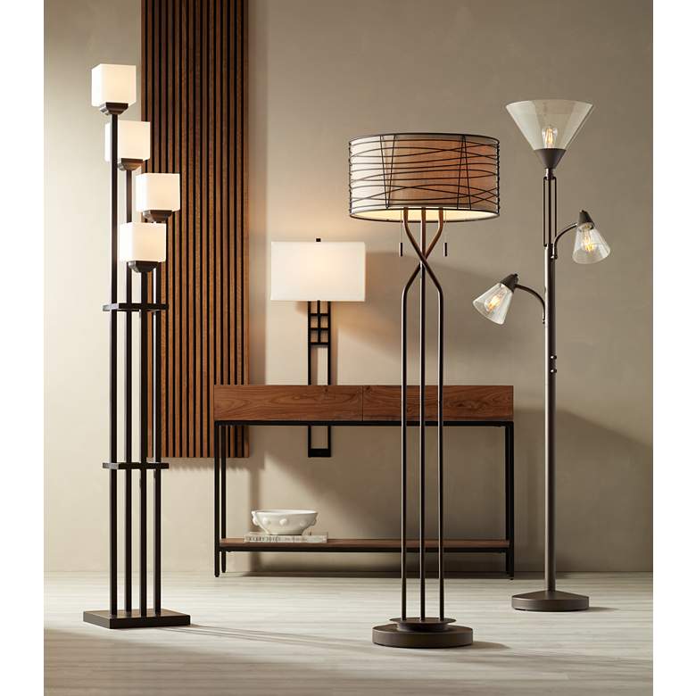 Image 1 Franklin Iron 72 1/2" 4-Light Torchiere Floor Lamp with Smart Socket in scene