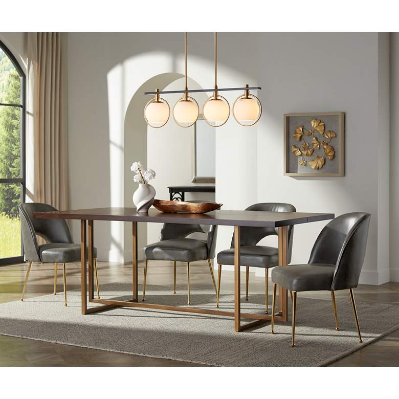 Image 1 Jade 79 inch Wide Dark Brown Dining Table in scene