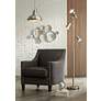 1_Possini Euro Verndale 11 1/2" Brushed Nickel Industrial Mini Pendant in scene