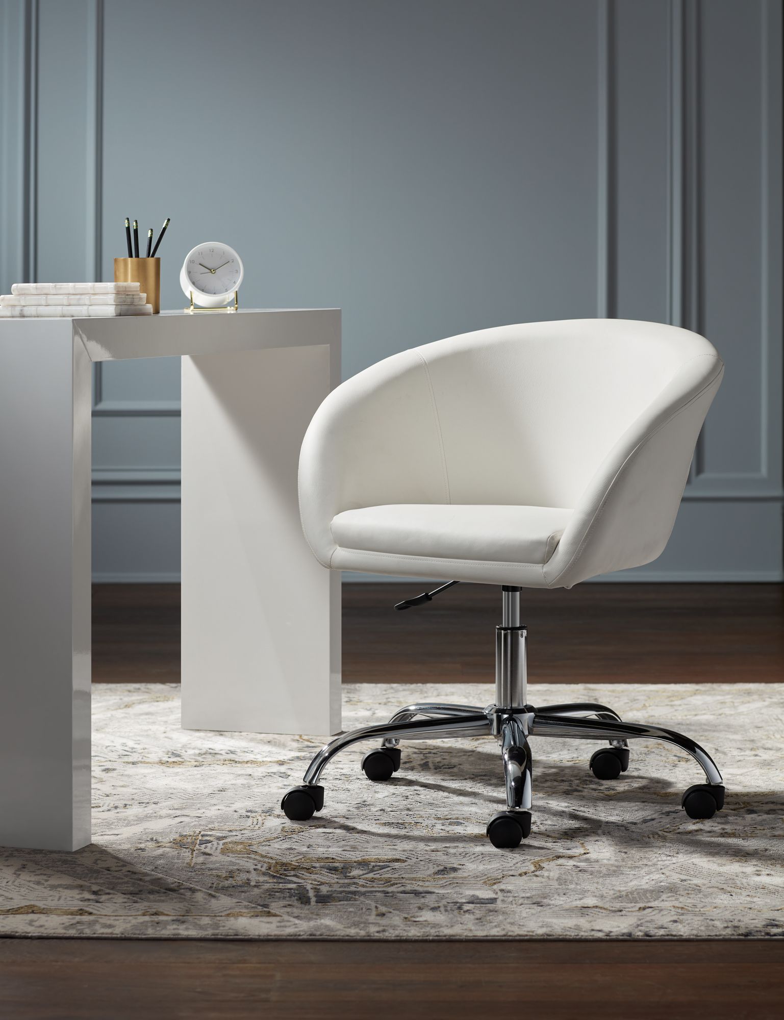 White adjustable desk chair hot sale