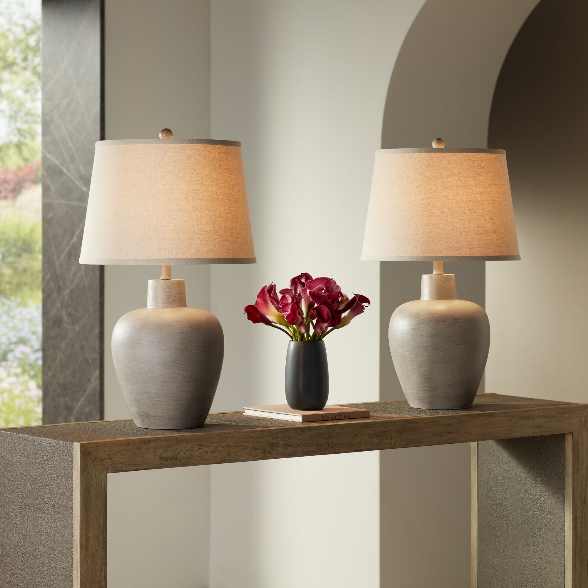 Watch A Video About the Regency Hill Glenn Southwest Urn Table Lamps Set of 2