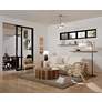 2_52" Casa Vieja Vegas Nights Soft Brass White LED Remote Ceiling Fan in scene