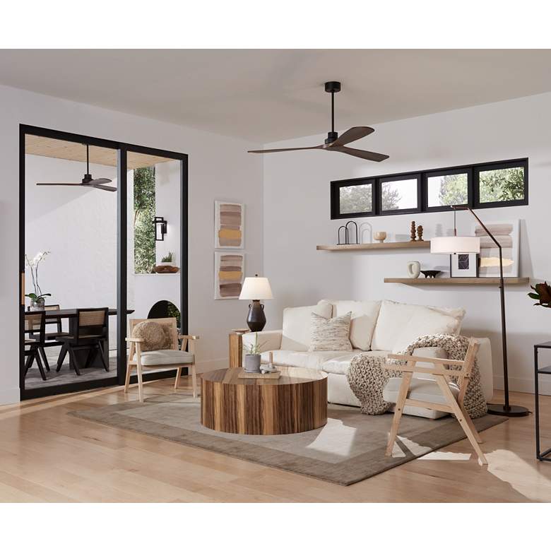 Image 1 66" Casa Vieja Delta DC XL Walnut Outdoor Ceiling Fan with Remote in scene