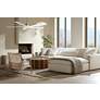 2_60" Possini Eloquent White and Brass Damp LED Remote Ceiling Fan in scene