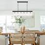 1_Emory 49"W Black Crystal 6-Light Forged Island Chandelier in scene