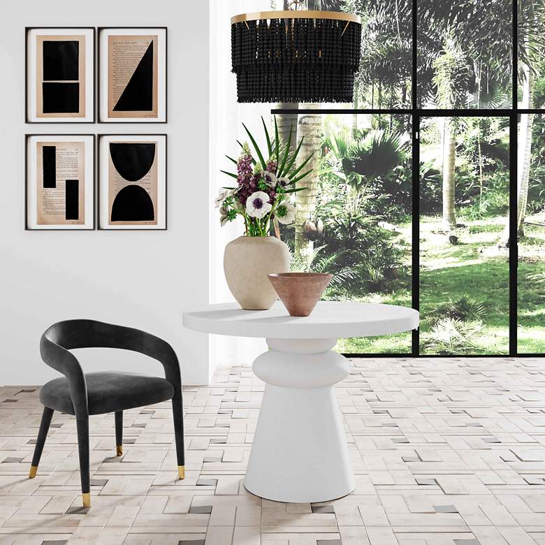 Image 1 TOV Lupita 42" Wide White Round Modern Dining Table in scene