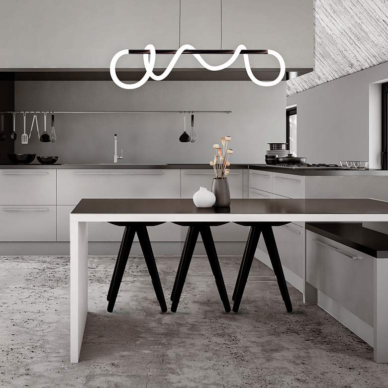 Image 1 dweLED Tightrope 45.63" Wide LED Modern Linear Pendant in scene