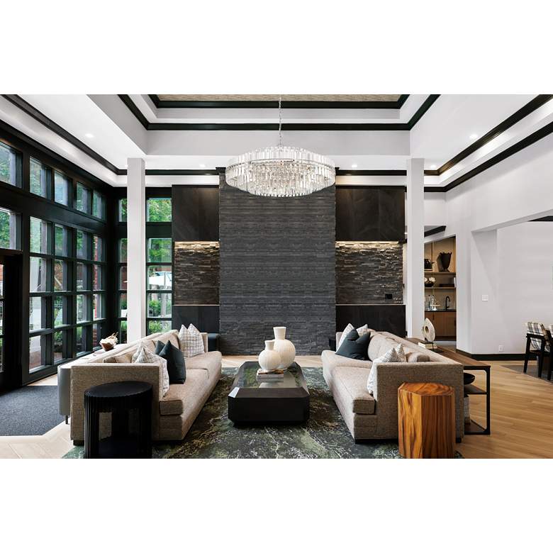 Image 1 Crystorama Hayes 40 1/2" Wide Polished Nickel 32-Light Chandelier in scene