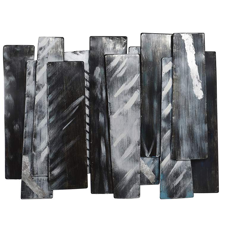 Image 1 24.4" x 31.5" Midnight Aluminum Layered Metal Wall Decor w/ Foil