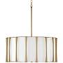 24.5" W x 11" H 4-Light Pendant in Matte Brass with White Fabric