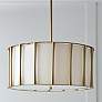 24.5" W x 11" H 4-Light Pendant in Matte Brass with White Fabric